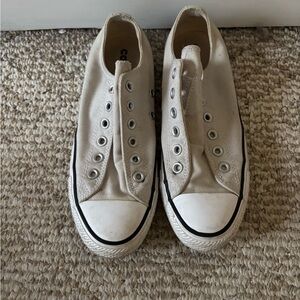 Converse Cream Slip-On Sneakers